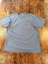 Vintage Blank T-shirt Sz XL Short Sleeve Bayside Heavyweight 90s Blue USA Made