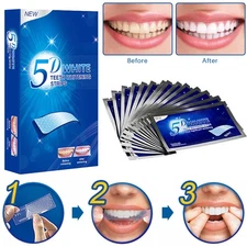 28pcs 5D Teeth Whitening Strips Bleaching Strips Non Sensitive Tooth Whitener US