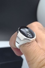 Mens Aqeeq Ring natural Agate Ring for Men Shifat Al Abad Yemeni Aqeeq Ring For