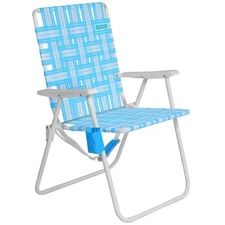 SunnyFeel 15" Tall Folding Webbed Lawn Beach Chair for Adults, Oversized Port...
