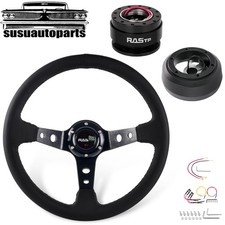 14 Genuine Leather Steering Wheelquick Releasehub Adapter 171h For Jeep 07-18