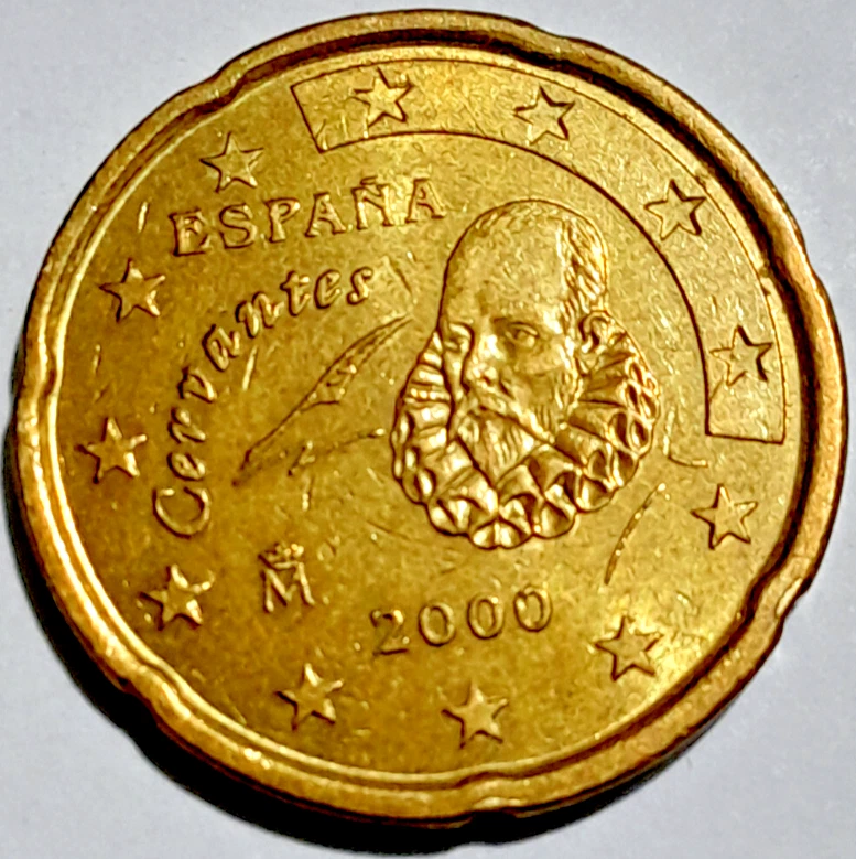 20 céntimos de euro España 2000 Cervantes Foto 4 de 4