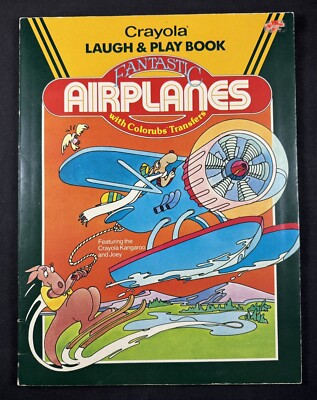 Crayola Laugh & Play Book Fantasy Airplanes with Colorubs Transfers (1981)