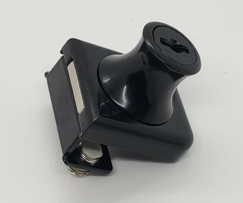 Black Finish Glass cabinet display locks, no drill, 1/4" thick glass - Picture 2 of 8