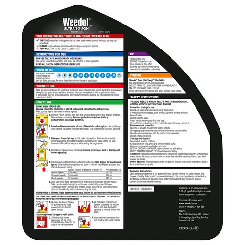 Weedol Ultra Tough Weedkiller Refill 5L Kills Deep Rooted Weeds Fast