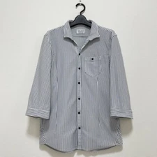 Matsuda Nicole Club For Men Japan Striped Shirt Size 48 White Cotton Blend Tokyo