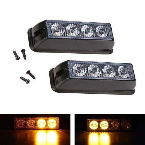 4 LED Strobe Flashing Recovery Lightbar 12V Amber Truck beacon Lights New 12-24V - Picture 9 of 14