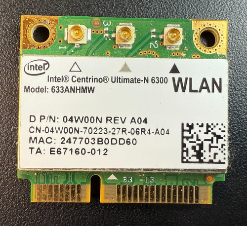 Intel Centrino Ultimate-N 6300 Wireless WiFi WLAN Karte 633ANHMW 4W00N 04w00N