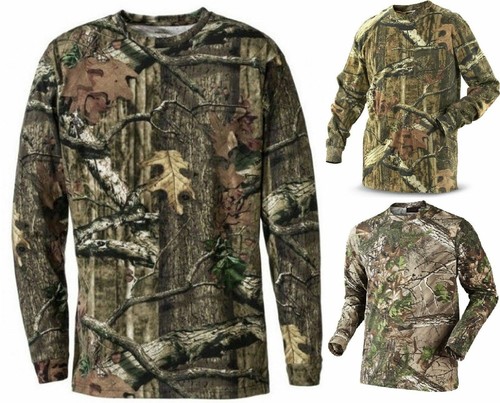 Mens Camouflage Camo Long Sleeve T 