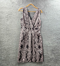 Banana Republic Womens A-line Dress Size 6 Grey Silk Sleeveless V-Neck