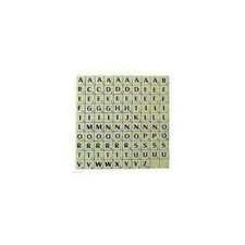 TILES IVORY/BLACK LETTERS FULL SET 100 PIECES -PLASTIC IVORY COLOURED