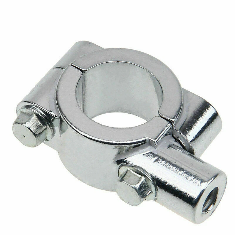 2x Adaptador de Braçadeira Cromado 7/8" Guidão de Motocicleta Espelho Suporte de Rosca 10mm - Imagem 4 de 4