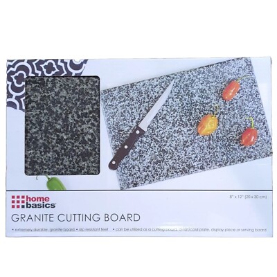 Home Basics Cutting Board Granite Black Skid Resistant Kitchen Slicing Chopping