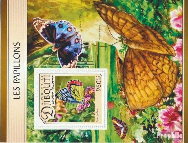 Briefmarken Dschibuti 2017 Mi Block 528 (kompl. Ausg.) postfrisch Schmetterlinge Briefmarken Dschibuti 2017 Mi Block 528 (kompl. Ausg.) postfrisch Schmetterlinge
