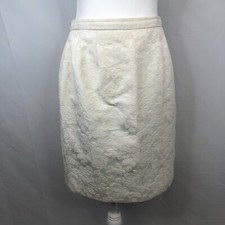 Laura Madrigano Women's Size 10 Ivory Floral Pattern 5" Rear Slit Straight Skirt