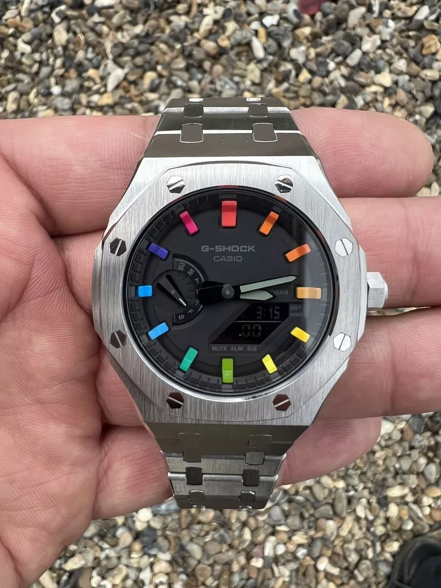 Arco iris Casioak Custom Royal Oak Plata Metal Casio G-SHOCK GA2100