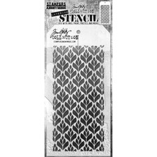 Scrapbooking Crafts Tim Holtz Layered Stencil Deco Floral 4.125" X 8.5"