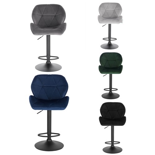 1/2/4/6x Vilvet Padded Bar Stool Gas Lift Swivel Stool Breakfast