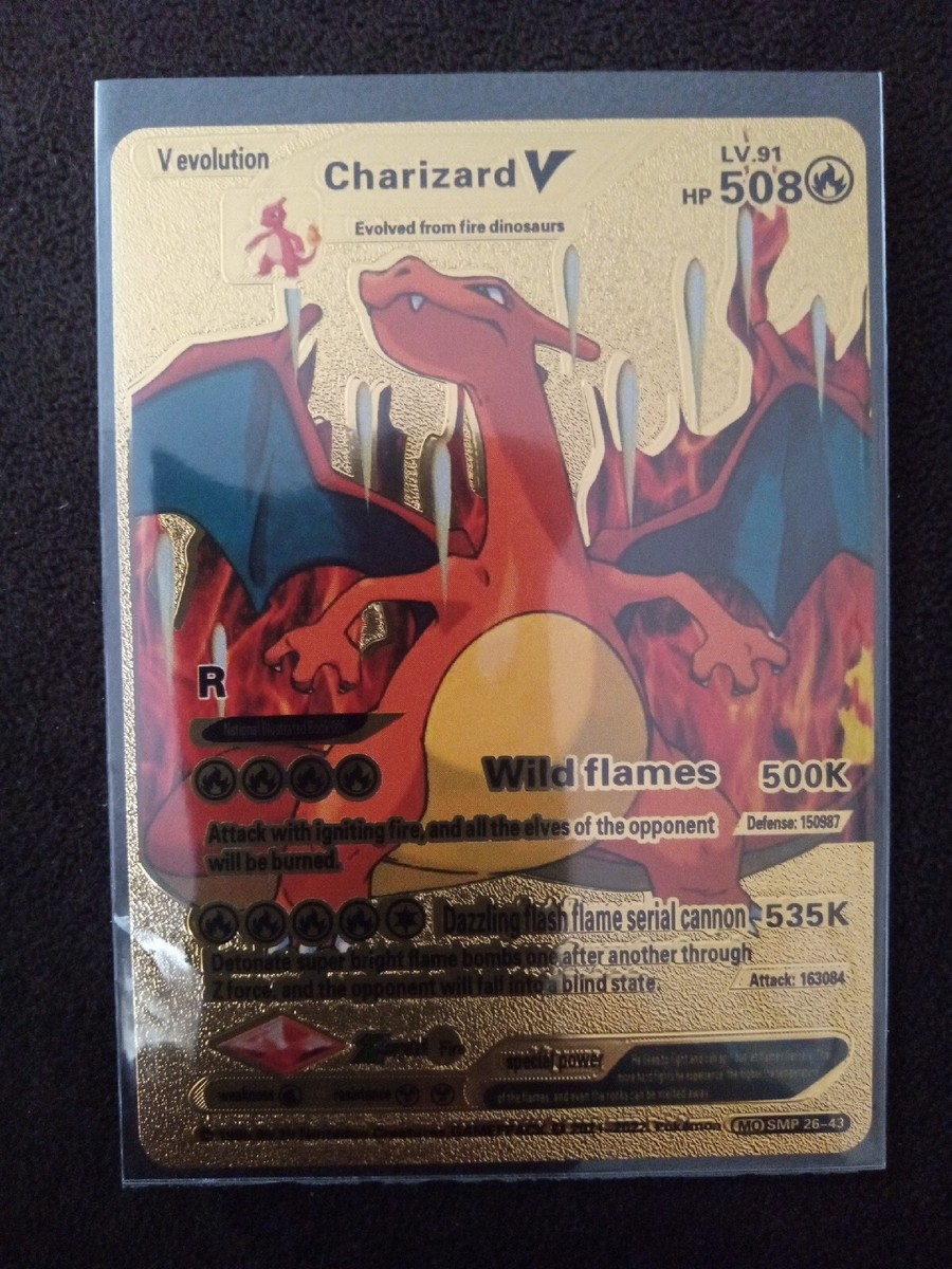 Pokemon - Charizard V *Gold Foil* Card SMP 26-43 With Top