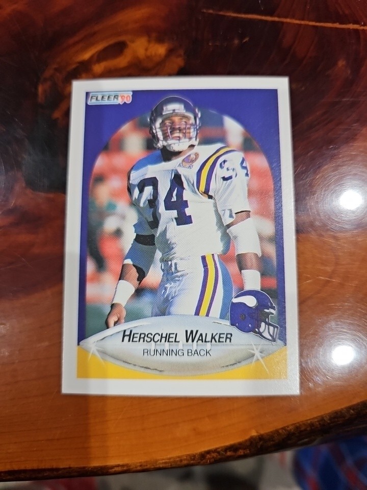 1990 FLEER # 107 HERSCHEL WALKER    FOOTBALL CARD