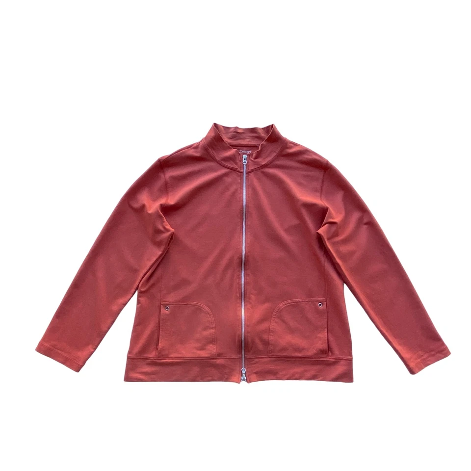 Chaqueta Zenergy Chicos Cremallera Completa XL Naranja Lyocell Algodón Elástico Informal Exterior Foto 3 de 4