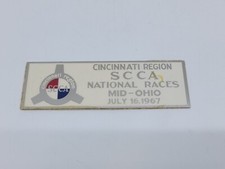 1967 Cincinnati National Race Sports Car Club Of America Dash Emblem Plaque SCCA