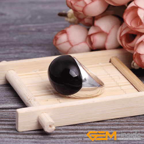 19x25mm Oval Gemstone Beads Tibetan Silver Marcasite Fashion Jewelry Ring #7-#9 - Picture 32 of 45