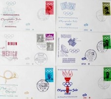 FDC Envelopes Olympic Games Mexico 1968 (Germany) NOC Olympics