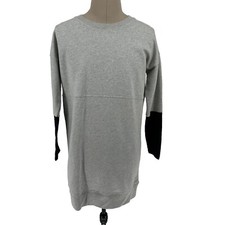 Madewell Sweatshirt Dress Women Extra Small Gray Fleece Crewneck Pullover NEW