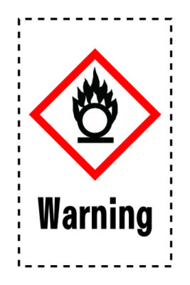 5x GHS Aufkleber Oxidierend Warning PE-Plastik Gefahrsymbol