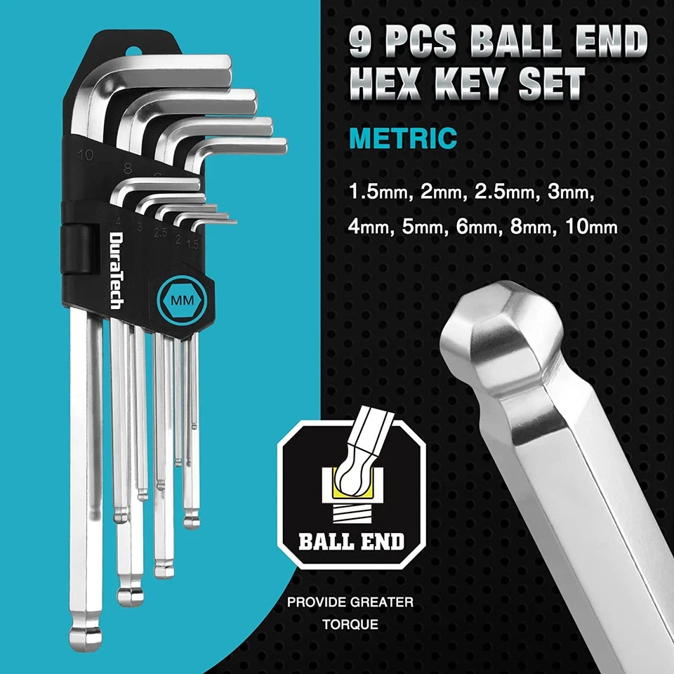 27-Pieces Allen Wrench Set Long Arm Torx Star Ball End Hex Key Sets SAE & Metric - Image 3 of 4