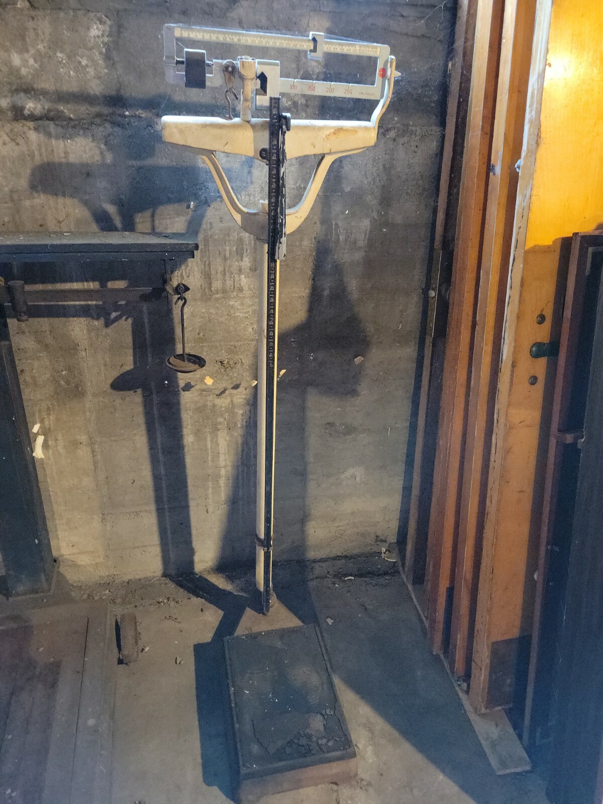 5 FT. Vintage "DETECTOMEDIC" medical scale Brooklyn, NY Cast doctor