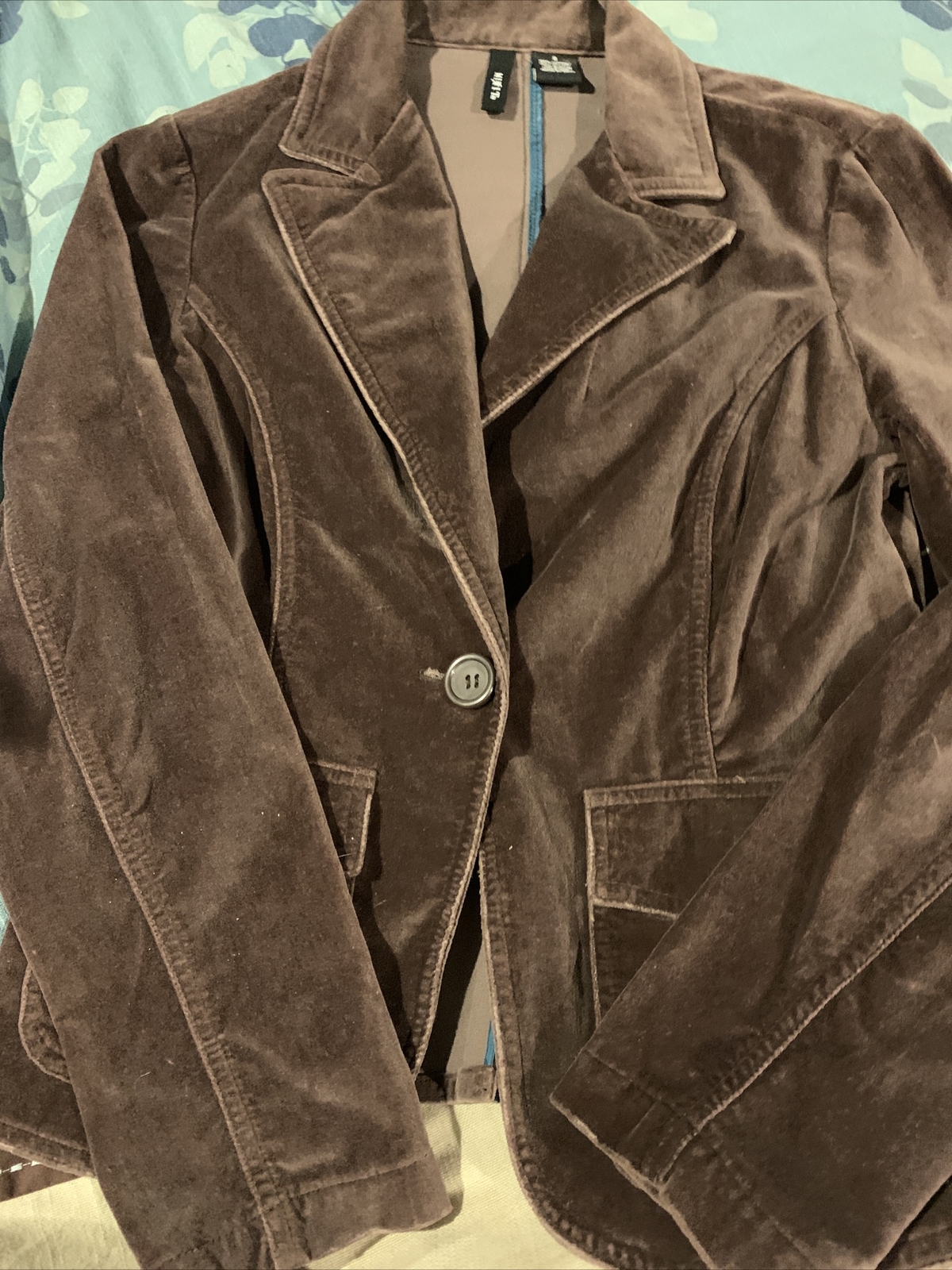 Mix It Womens Small Brown Velour Jacket 