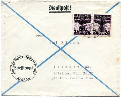 POLAND GERMANIAN OCC. GENERAL GOUVERNEMENT 1940  cover st.from KRAKAU (G1004) - Picture 1 of 2
