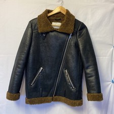 [5].evans Brown Aviator Style Faux Fur Lined Coat Jacket Plus Size 10
