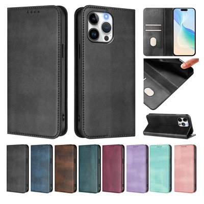 Luxury Flip Case For iPhone 16e 13 14 15 Pro Kickstand Cards Leather Phone Cover
