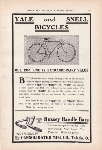 1906 Yale \u0026 Snell Bike Bicycle Ad 