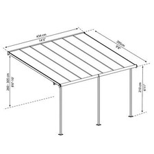 Garden Patio Cover Palram Canopia White Sierra Outdoor - Available in 7 Sizes