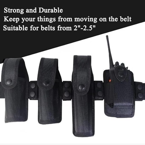4 Pcs Belt Keepers Double Snaps for Wide Belt Heavy Duty Nylon Black - Picture 2 of 8