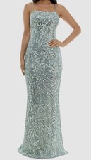 Emerald Sundae Juniors' Women's Green Lace Sequins Straight Neck Dress Size S