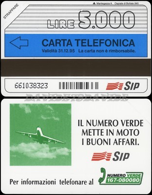 SCHEDA TELEFONICA SIP GOLDEN N° 345 LIRE 5000 NUMERO VERDE - Main Image