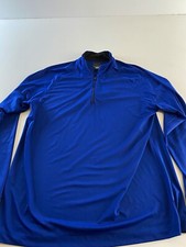 Greg Norman Shark Play Dry Royal Blue Zippered SWEATER Large L