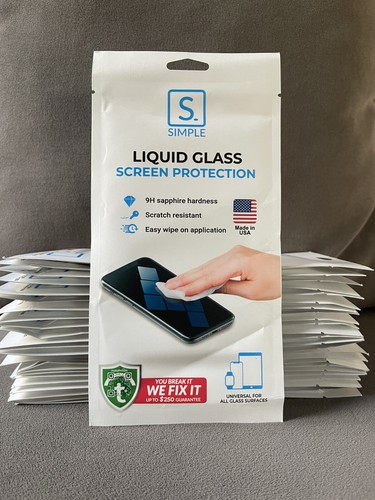 Screen Protector Universal Wipe-On Phones & Watches, SIMPLE Liquid Glass 3 pack - 第 1/4 張圖片