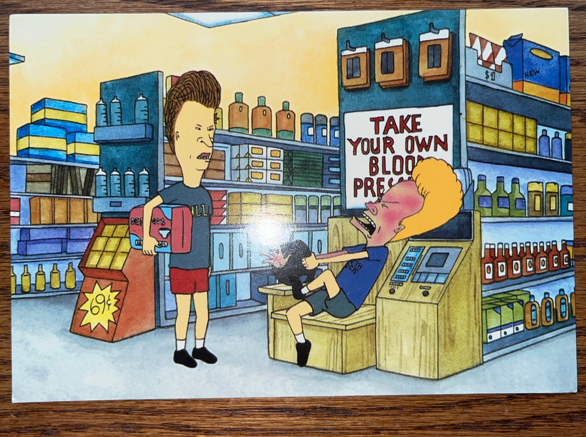 Beavis ButtHead 1996 postcard Dork + DVD Music Videos Mtv