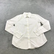 The Shirt by Rochelle Behrens Top Womens Small Button Up White Dress Blouse Casu