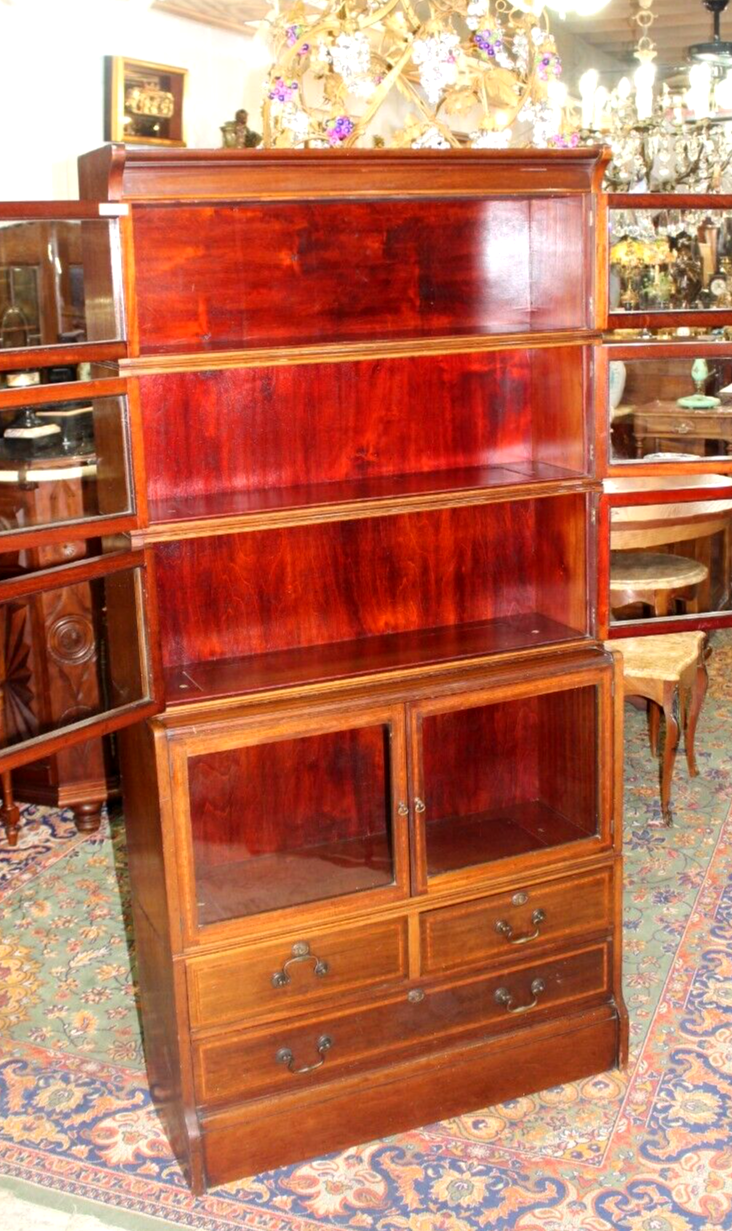 English Antique Mahogany William Baker Co Lawyer Bookcase eBay