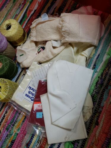 Craft Bin Lot Cross Stitch Crochet Thread Floss Cloth Patterns Booklets - Picture 4 of 5