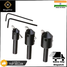 3pc Round Fly Cutter Set 10mm Shank with HSS Bits, 9/16"-7/8"Heads