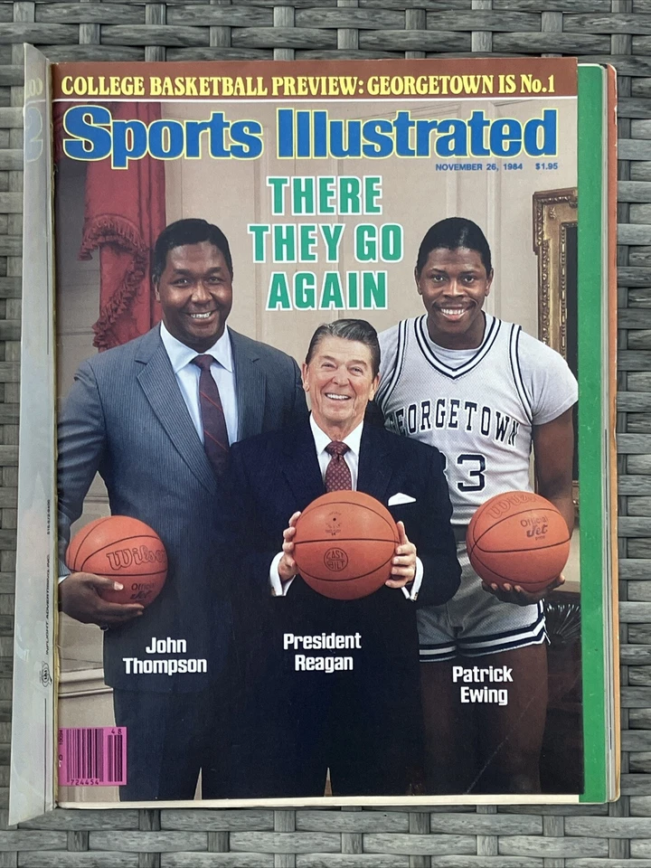 PATRICK EWING Ronald REAGAN Sports Illustrated Georgetwn 1984 Newsstand NO LABEL - Image 4 of 4