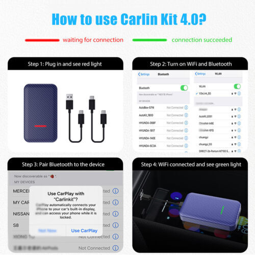 Carlinkit 4.0 Wireless Android-auto Adapter Wireless Apple-carplay Ai Box USB - Afbeelding 9 van 11